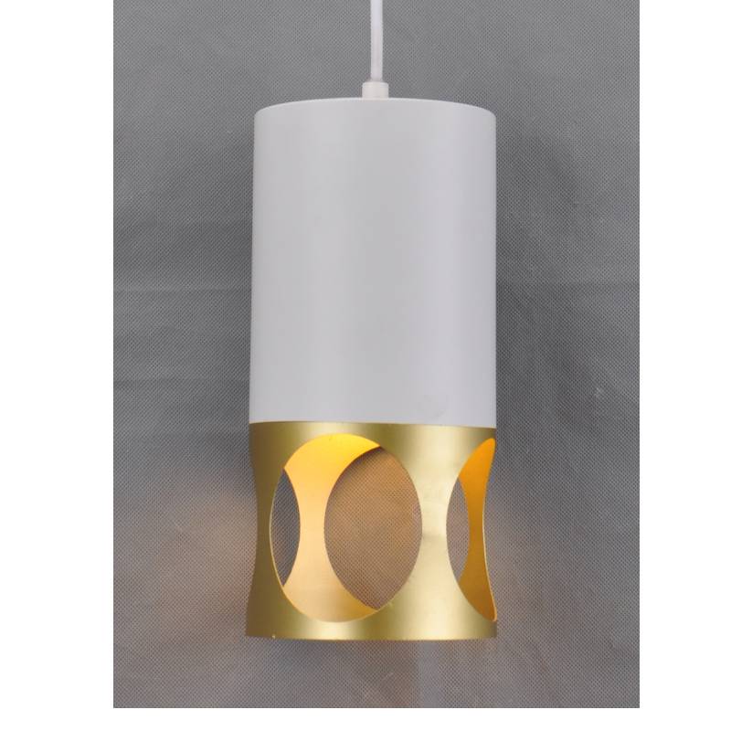 Luzes de pingente-1 modernas com tonalidade de metal Branco +dourado