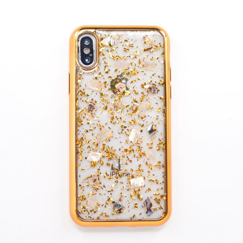 Apple para venda direta iPhone borda de revestimento de folha de ouro, shell de fada colorido shell móvel transparente personalizado