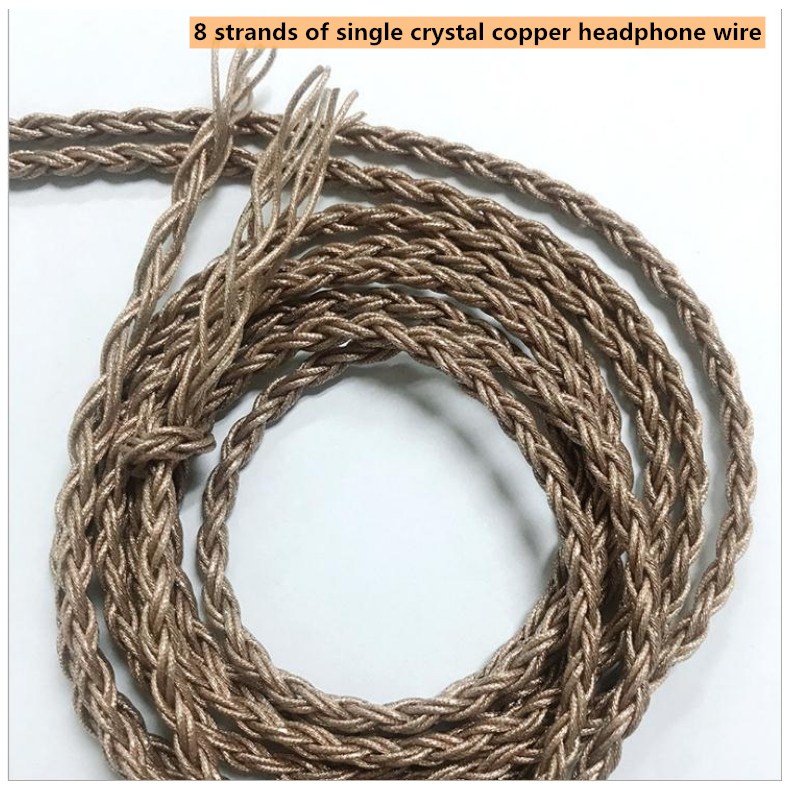 5N fone de ouvido Fio DIY fio de fone de ouvido 8 fios de cristal único banhado a cobre fio de prata HiFi fio de fone de ouvido