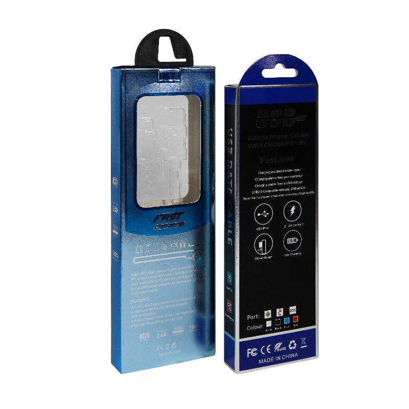 Papel personalizado impresso EM caixas de Cabos USB com blister