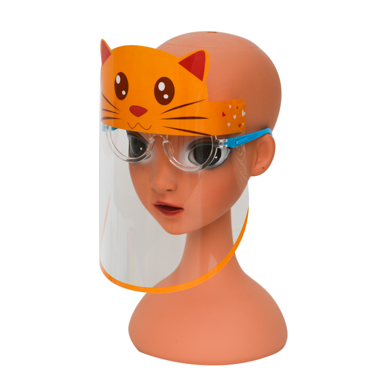 0,3 mm de proteção facial para crianças com proteção facial de plástico antifog com óculos