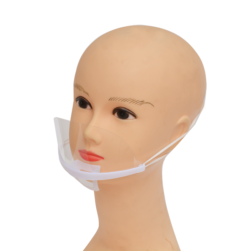 Protetor bucal transparente de dupla face anti-nevoeiro de plástico transparente para restaurante de comida
