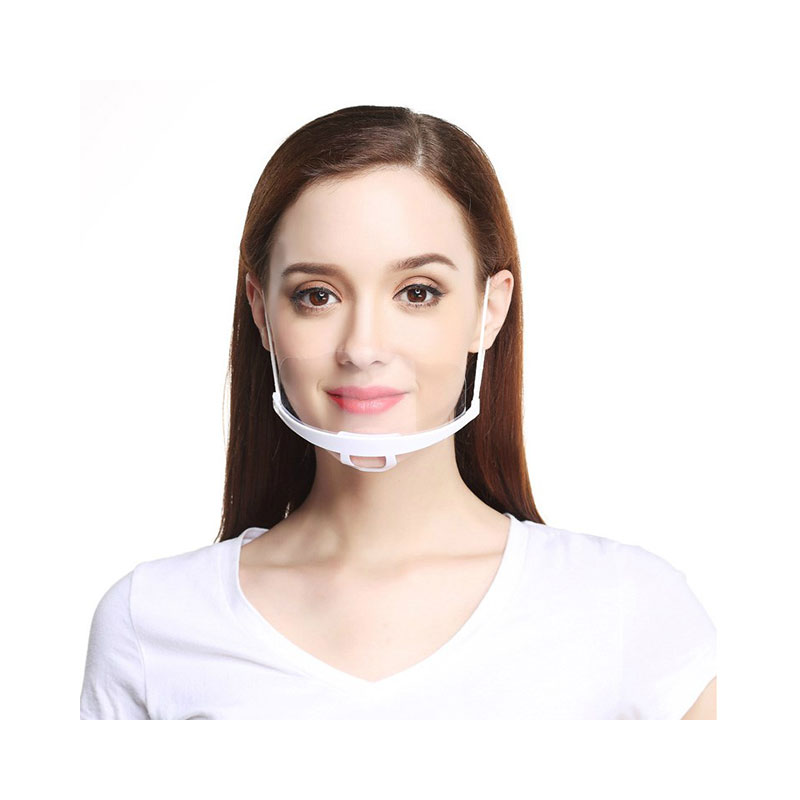 2020 Fashionable Sanitary Anti-nevoeiro Transparente Plastic Clear PET Mouth Cover Shield