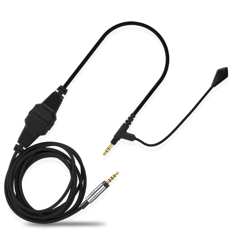 Fones de ouvido com cabo de áudio de microfone 3,5 macho para macho K song car AUX linha de cabo de microfone de controle