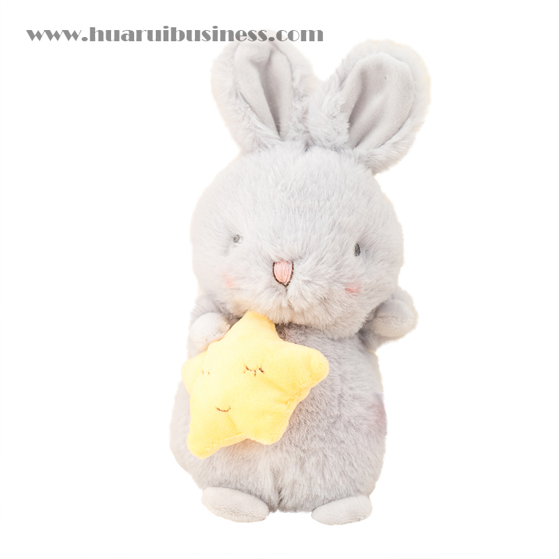 Brinquedo de Coelho com pêlo de coelho, boneca com Estrela com cenoura Pode ser com anel chave, tamanho 23cm