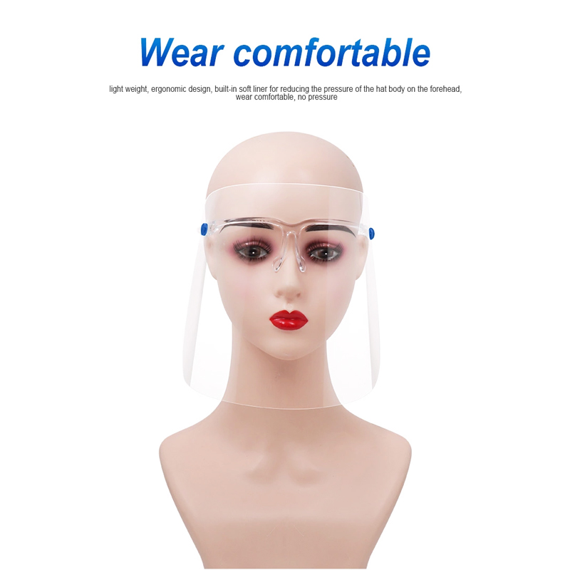 Escudo transparente OEM Anti-Splash Reusable Proteção facial Visor PET Protetor de Cara de Filme com Óculos