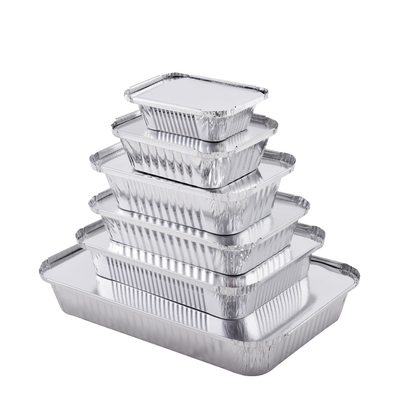 Caixa descartável de embalagem de fast food com resistência ao calor de ouro e prata reciclável lancheira de papel de alumínio