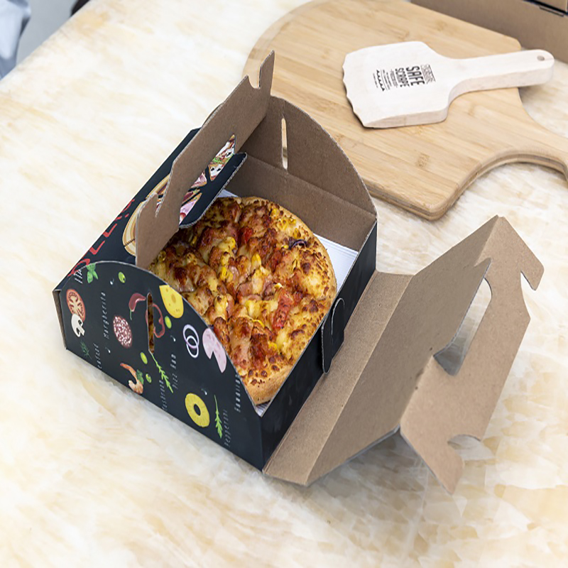 Costume vários tamanho portátil impressão pizza caixa de embalagem reutilizável caixa de pizza de entrega ondulável