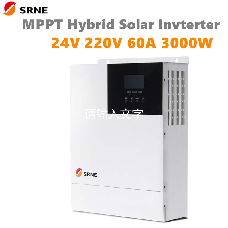 SRNE 3000W All-in-One MPPPT Híbrido de carga solar inversor 24v 220vac puro onda senoidal 60A max pv 100v inversor fora de grade