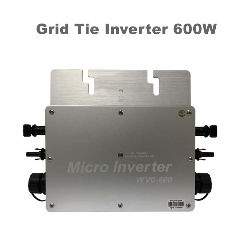 600W puro sine wave grade gravata inversor impermeável ip65 micro inversor 22-50vdc 190-260vac para sistema solar mppt