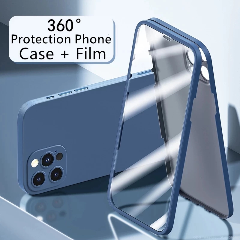 Maisnovo 360 caixa de telefone completo com protetor de tela Filme de vidro de tampa de tela integrada para iPhone 12 Pro Max