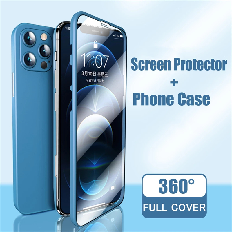 Maisnovo 360 caixa de telefone completo com protetor de tela Filme de vidro de tampa de tela integrada para iPhone 12 Pro Max