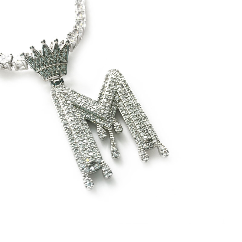Pingentes recém projetados letras incrustadas com zircon pingente jóias moda jóias