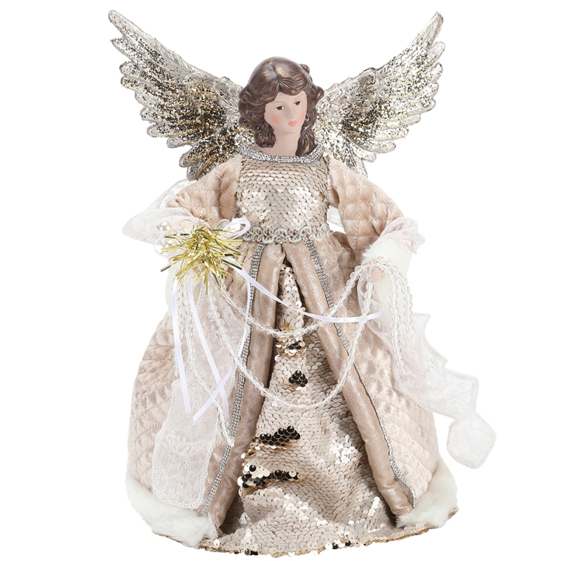 33cm Natal anjo decoração contas ornamento decoração decorações interioresnovo produto xmas figura holiday display luxo casa alegre