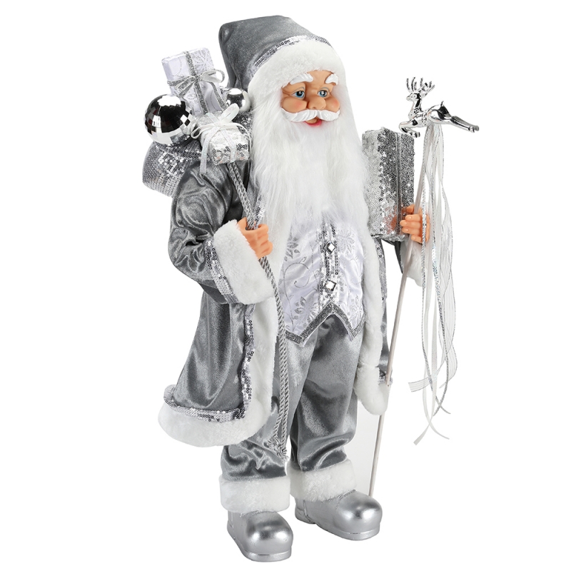 45 ~ 62cm Posição de Natal Papai Noel ornamento Decoração Figurine Collection Festival Holiday Festival Xmas Plush Item personalizado