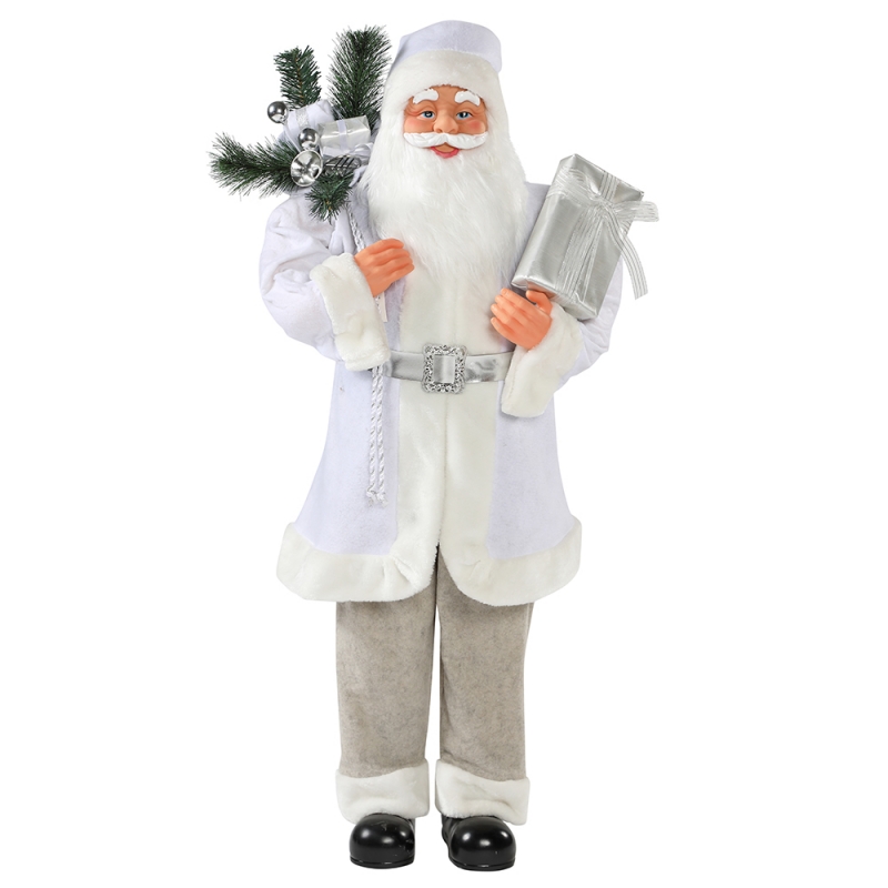 30 ~ 110 cm Natal em pé branco Papai Noel saco de presente ornamento decoração festival feriado figurine coleção tradicionalnatal