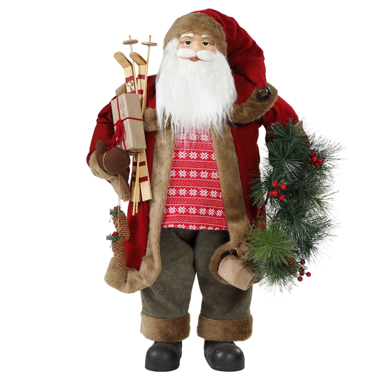 30 ~ 110 cm de pé de Natal Papai Noel com decoração de ornamento de grinalda Figurine tradicional coleção Xmas série