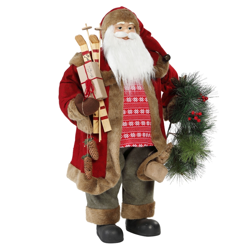30 ~ 110 cm de pé de Natal Papai Noel com decoração de ornamento de grinalda Figurine tradicional coleção Xmas série