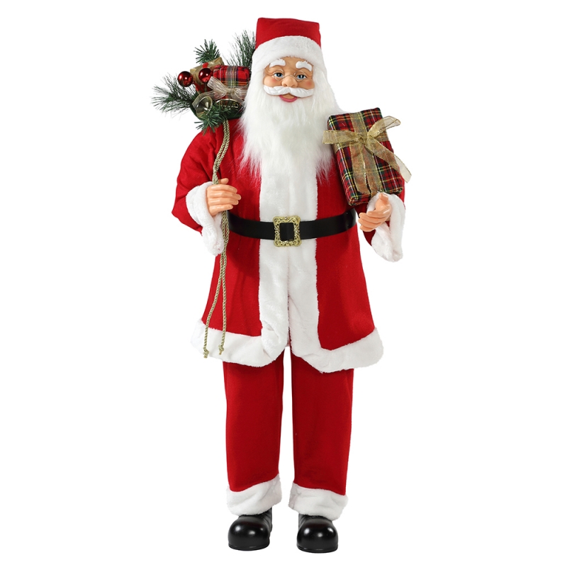 30 ~ 110 cm Natal em pé Papai Noel com saco de presente decoração tradicional figurine coleção Xmas série