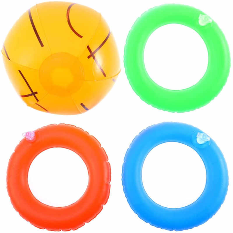 Conjunto de aro de basquete flutuante inflável, brinquedo de jogo de piscina, suporte de basquete de água inflável