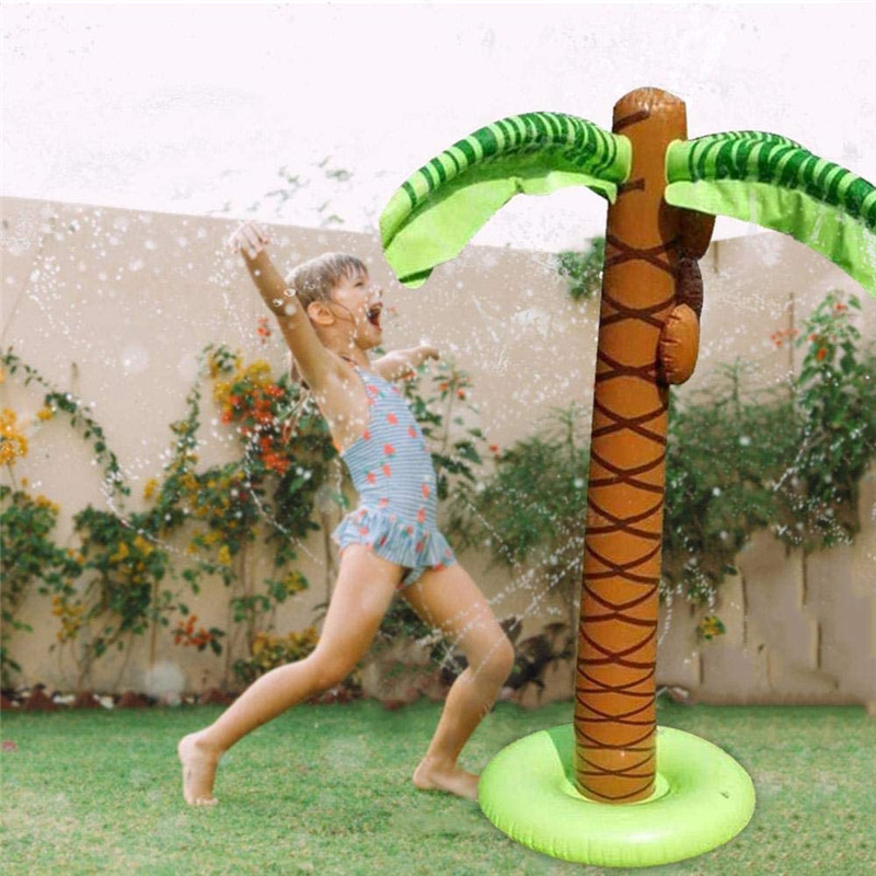 Brinquedo de árvore de coco de palma inflável, decoração de flutuador ao ar livre para fundo de praia