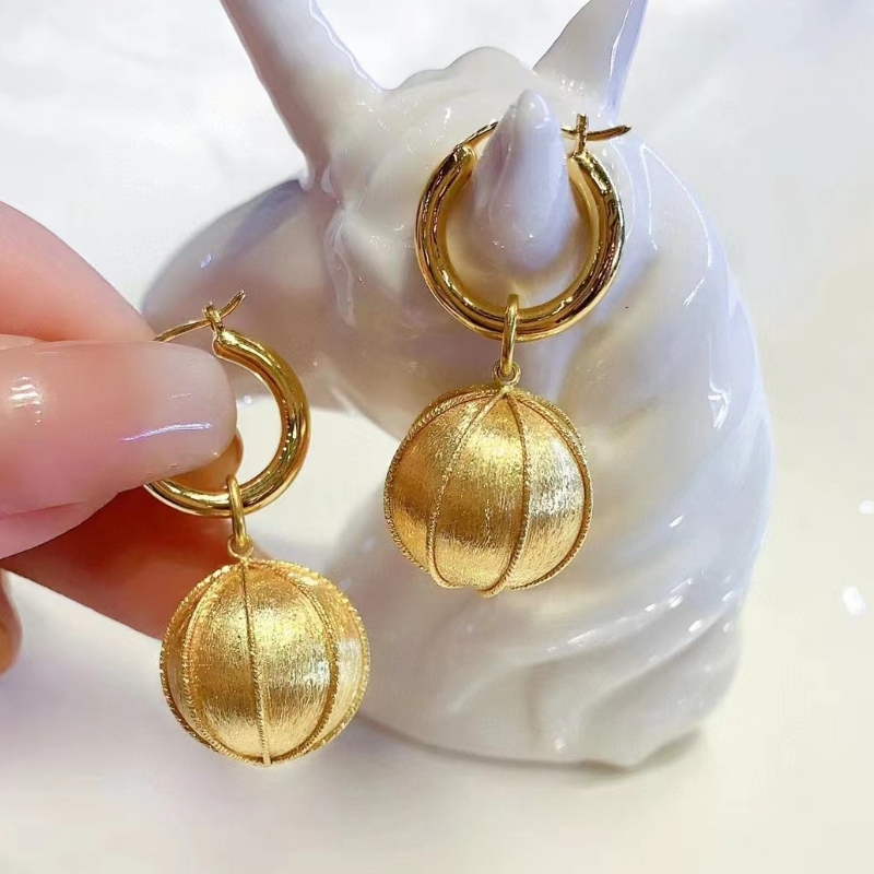 Tuochen jóias 18k ouro amarelo pronto para enviar brincos para mulheres