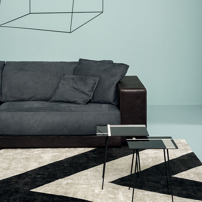 Sofás de couro genuíno de luxo italiano para móveis de casa Modern