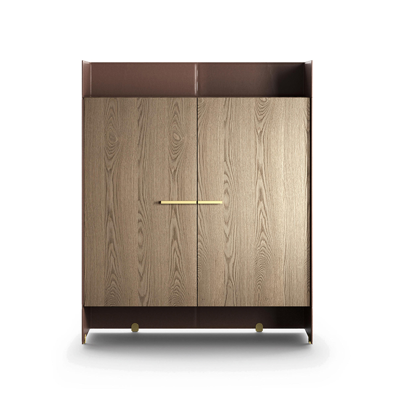 Moderno de design de couro italiano de design de madeira grande armário de buffet de aparador