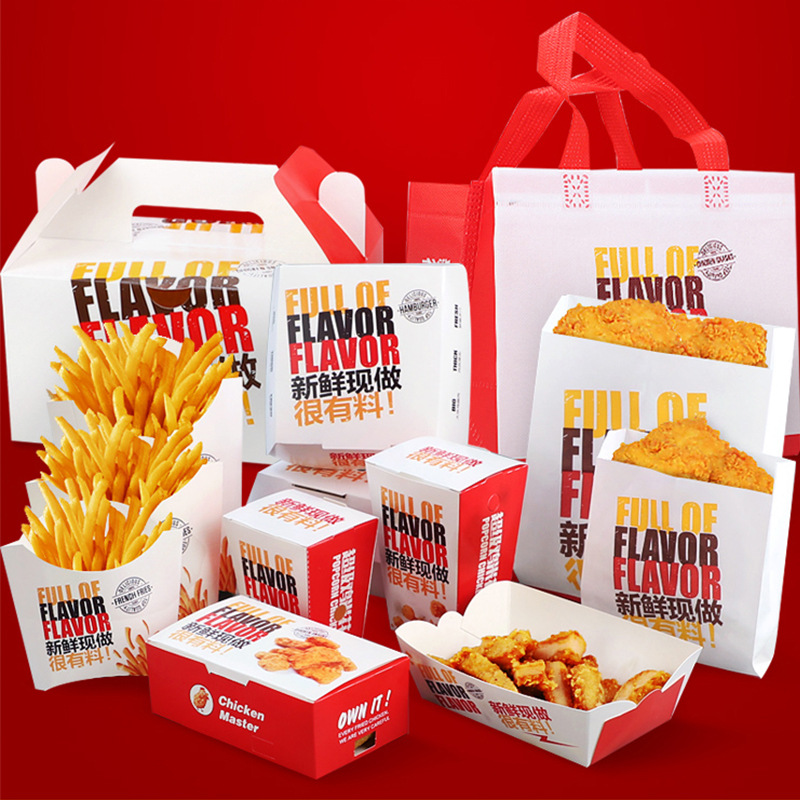 Food alimento Kraft Lanch Box Box Fried Chicken Packaging Box Fries Fries Box Pizza Octopus Balls Packaging Box