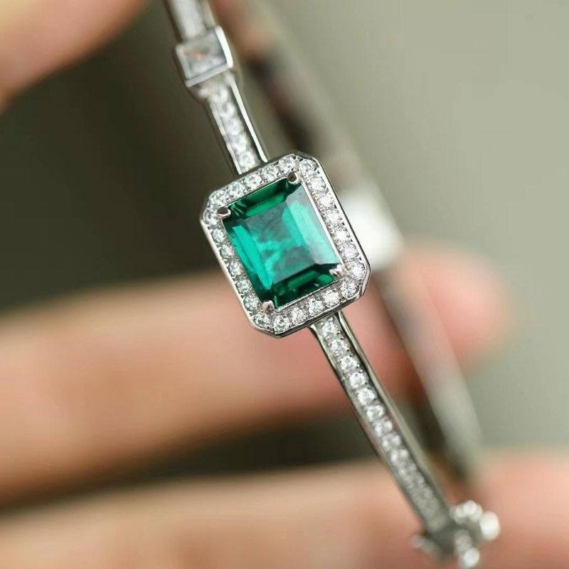 Prata esterlina 925 com pulseira de diamante colorida de alto carbono