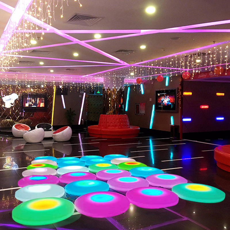 Pistas de dança led portátil ladrilhos led ladrilhas ao ar livre/indoor, controle de toque lâmpada interativa de pista de dança de disco