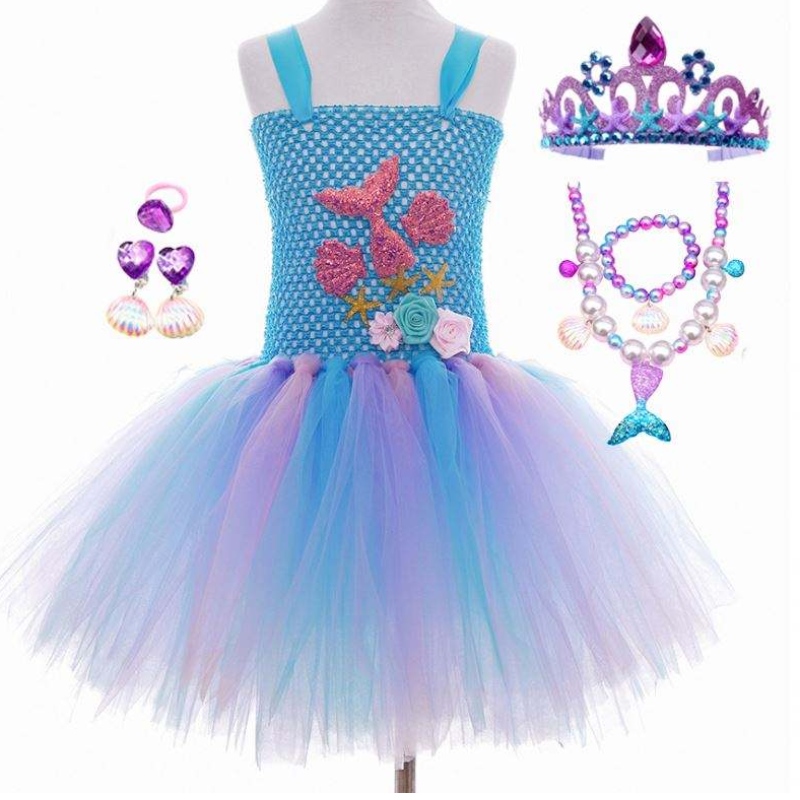2022 mais vendido crianças de halloween cosplay roupas de fantasia Tutu Little Mermaid fantasia HCMM-017
