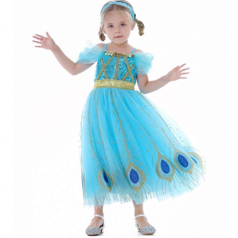 2022 NOVA CHEGRIVALS VEJAS DE HALLOWEEEN de verão para meninas de criança vestidos de festas Fantas da princesa árabe hcal-006