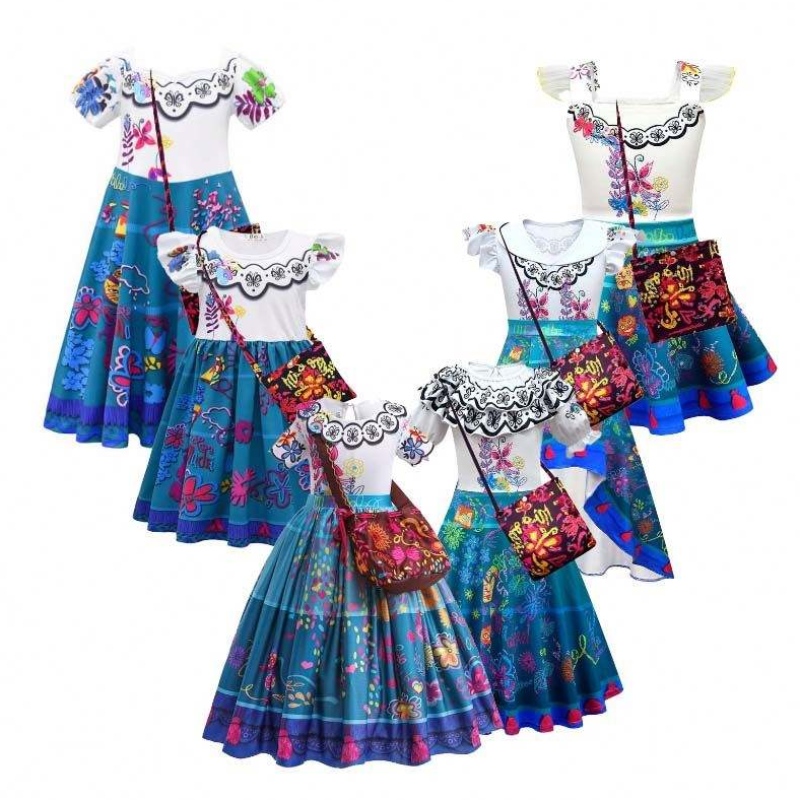 Meninas Princess Dress Up Halloween Fancy Party Vestres 2-12 anos Conjunto de fantasias de Encanto HCIS-001