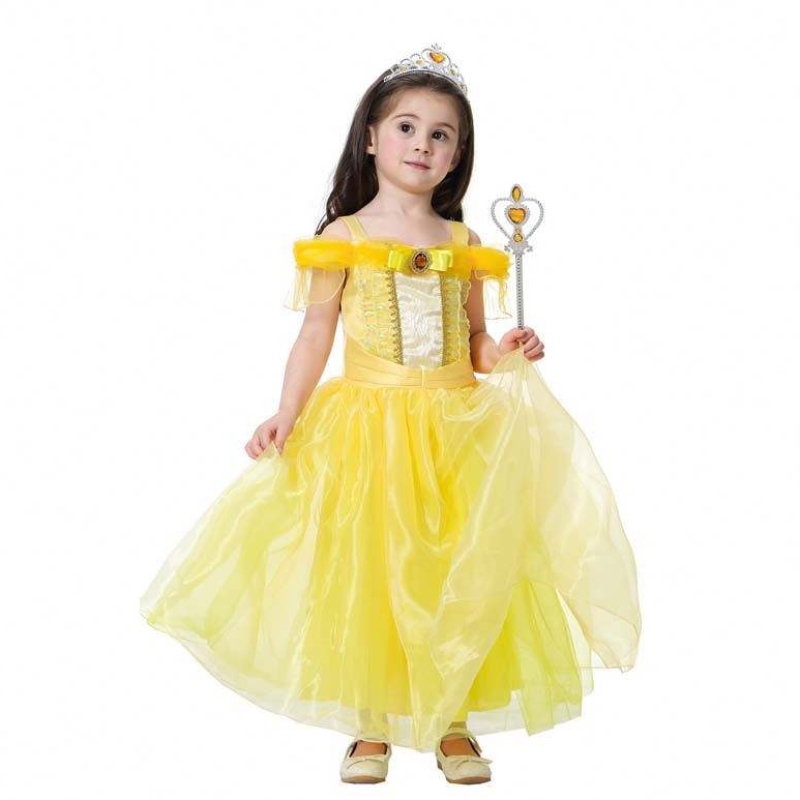 Festa de Cosplay de Aniversário de Halloween para crianças Princesa Belle Ballroom vestido HCBL-006