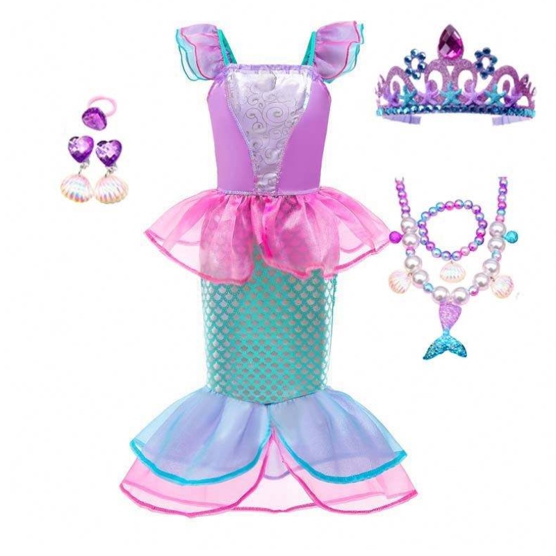 Festa de aniversário de aniversário de Halloween Trajes de Natal com acessórios Little Girls Mermaid Carnival Forneces HCMM-005