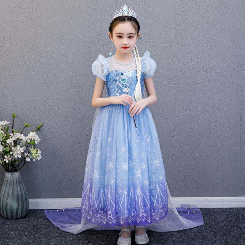Baige de alta qualidade Elsa 2 Princess Kids Party Cartoon Cosplay Costume do vestido de bebê
