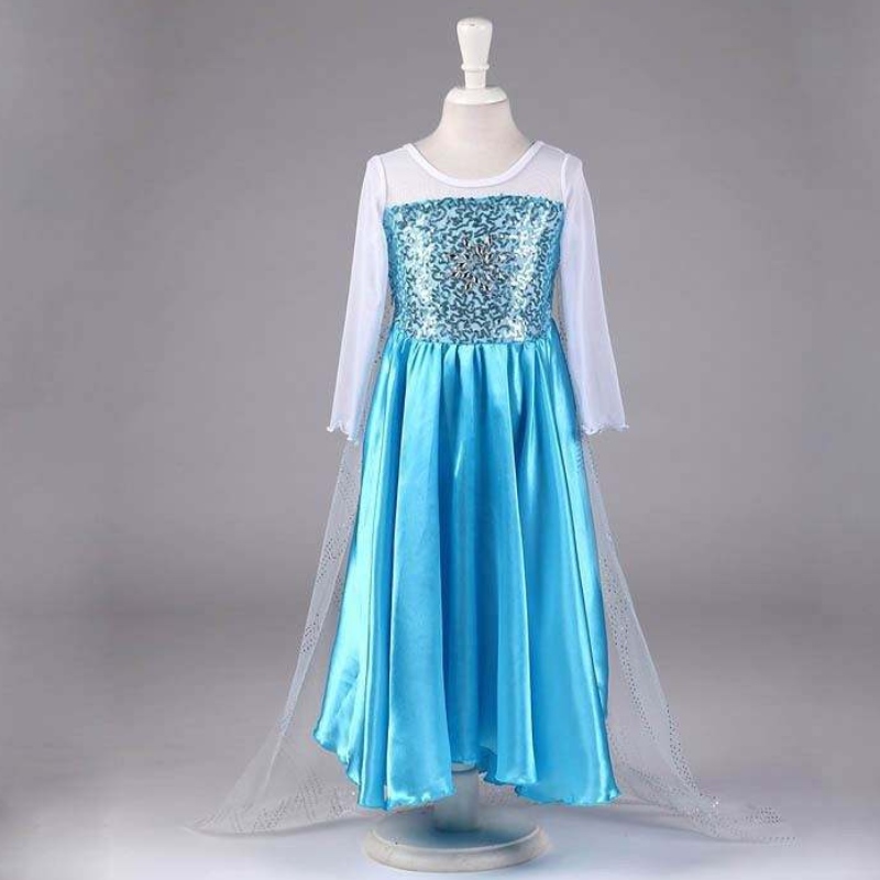 Baige New Snow Frock Girls Dresses Acessórios Cosplay Costume Elsa vestido princesa vestido de festa