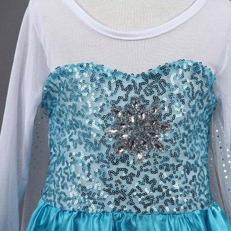 Baige New Snow Frock Girls Dresses Acessórios Cosplay Costume Elsa vestido princesa vestido de festa