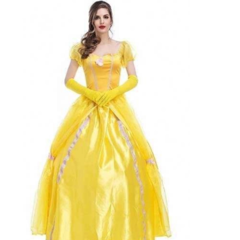 Cosplay Belle Princess Dress Lady Vestres for Beauty and the Beast Mulheres Fantas Fantas