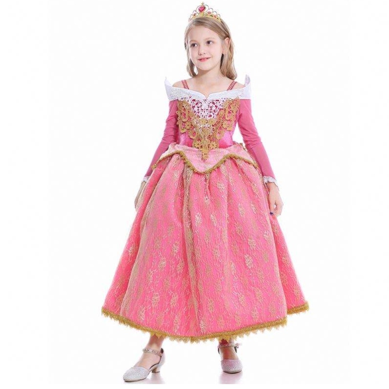 Baige 2021 New Girls Cosplay Elsa vestidos crianças vestidos de vestido de poliéster Anna Princess Party Dress