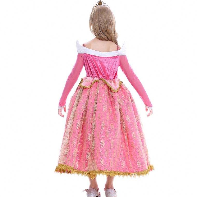 Vestido de meninas beleza adormecida princesa aurora vestido de renda costuma performance traje d0701 smr026