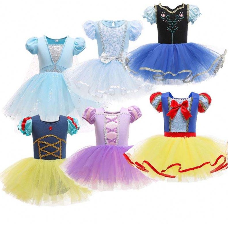 Crianças elsa anna rapunzelneve branca tutu vestido princesa fantasia infantil girl performance dança colart de balé vestido de meninas