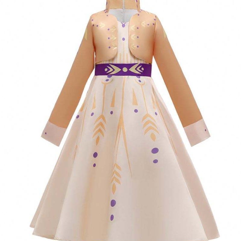 Princesa elsa vestido de inverno garotas de manga longa Frozen2 traje de Halloween crianças Rapunzel Tiana Mulan Cosplay