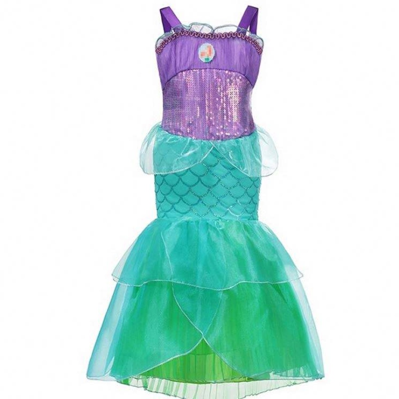 Meninas pequenas sereia Ariel Princess Dress Cosplay Trajes for Kids Baby Girl Mermaid Dress Up Sets crianças Halloween Roupas