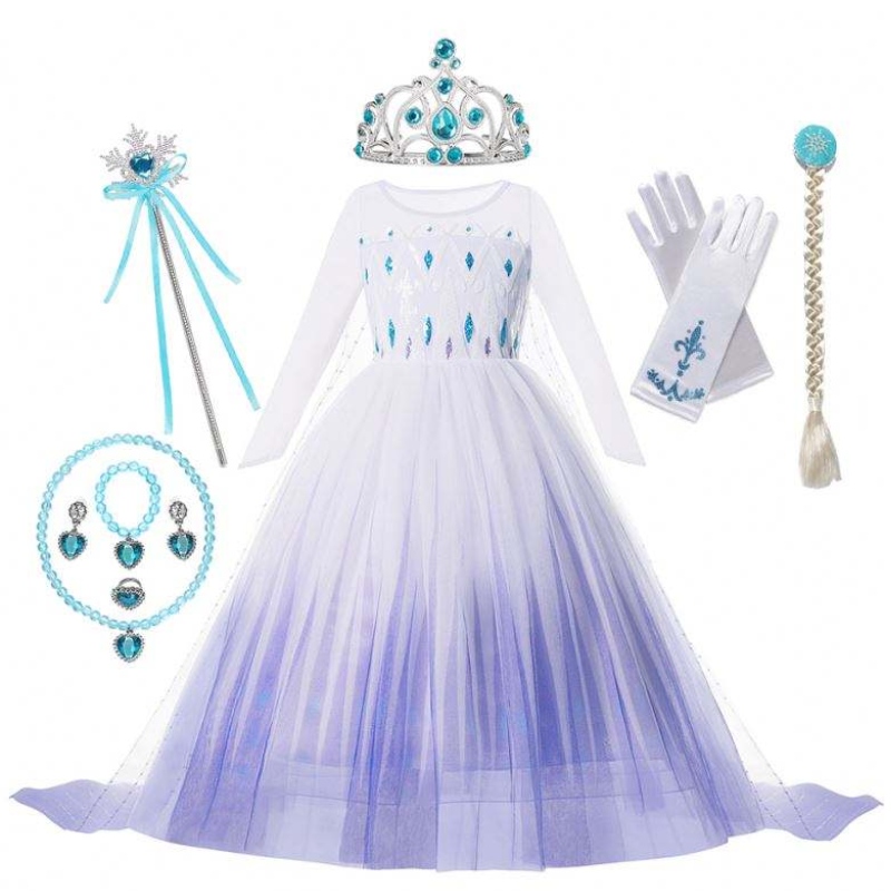 Costumes da Princesa Anna Elsa para crianças Halloween Festa de Natal Cosplay Snow Queen Dresses Fancha Girls Snowflake
