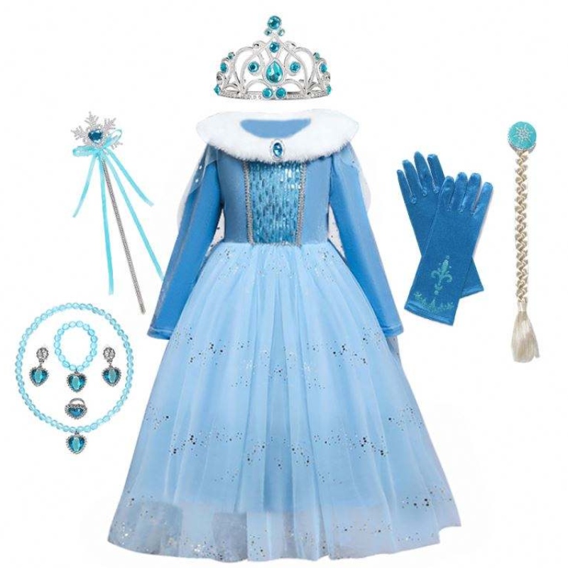 Costumes da Princesa Anna Elsa para crianças Halloween Festa de Natal Cosplay Snow Queen Dresses Fancha Girls Snowflake