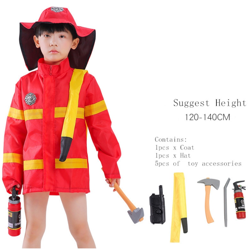 Costume de bombeiro infantil Fireman Dress Up Fire Fingle Fort Roup