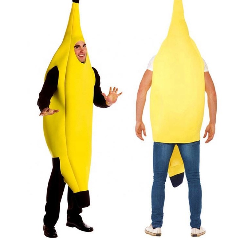 Criações de cosplay figurino de banana atraente para adultos de luxo para festas de vestido de halloween e role -replay unissex banane