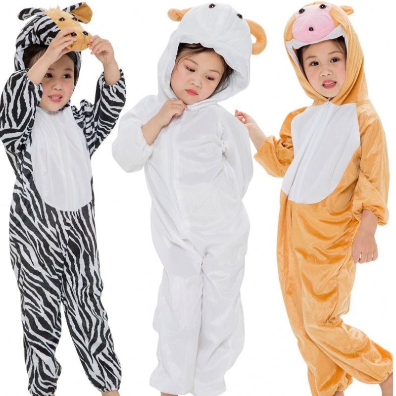 Trajes de animais de infância de crianças para crianças roupas de dinossauros trajes de cofrigar rato tigre rato rato de vaca traje de desempenho